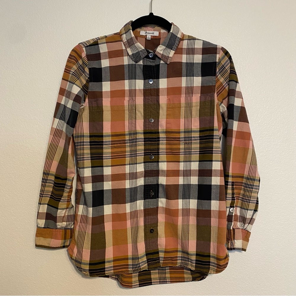 NWOT Madewell Cotton Classic Ex-Boyfriend Shirt in Seconda Plaid - Picture 6 of 15